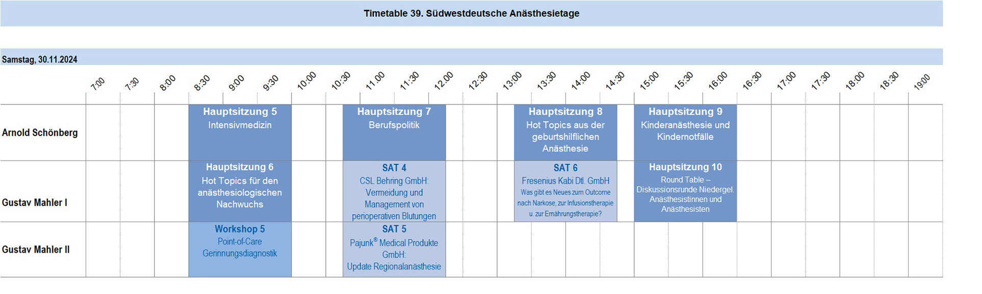 Timetable